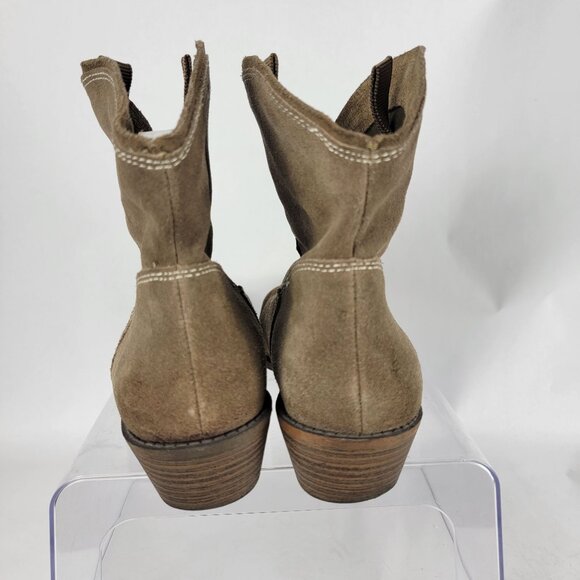 Mossimo Womens 10 Western Cowgirl‎ Bootie Leather Ankle Boots Casual Neutral - Picture 7 of 12